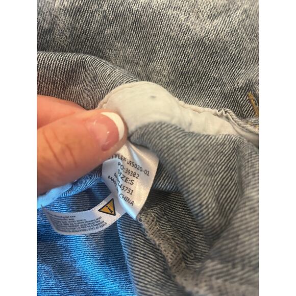 Fantasic Fawn Distressed Acid Wash Jean Jacket Women S Thrashed Fringe Trucker - Picture 9 of 10